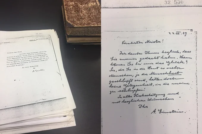 Folder with Photocopies of Letters that Einstein and Freud exchanged.